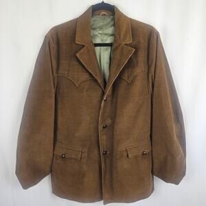 Pioneer Wear Jacket 42R Brown Corduroy Jacket VTG 70s Fully Lined Albuquerque NM
